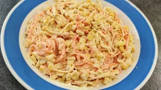 Самый вкусный и быстрый салат . Салат с сыром косичка . Салат за 15 минут