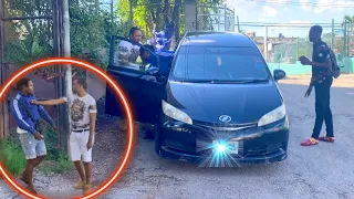 Car thief prank gone wrong almost got hit down.@MrBeast