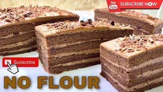NO FLOUR CHOCOLATE COFFEE CAKE with ENG SUBTITLES | EASY CAKE RECIPE | FLOURLESS CAKE | BAKE AT HOME