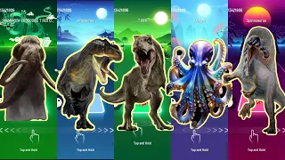 mammoth vs allosaurus vs t-rex vs kraken vs spinosaurus