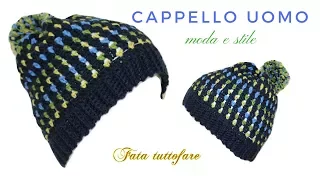 TUTORIAL: cappello da uomo/ hat crochet***lafatatuttofare***