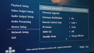 Testing UDP20X-56-0124B Firmware on : Oppo 4K UHD Player - Udp 203