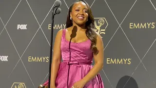 Quinta Brunson (Best Comedy Actress, 'Abbott Elementary') Emmys 2023 backstage winner interview