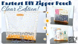 FREE PATTERN | Fastest DIY Zipper Pouch - Clear Edition | Sewing Tutorial | JustynaThandMade