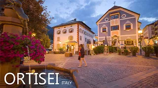 ORTISEI  ITALY 🇮🇹 -  A Beautiful Colorful Evening Walk In Heart Of The Dolomites 8K