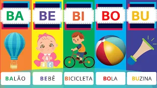 Família silábica COMPLETA do B ao Z!  Vídeo educativo | SILABÁRIO | Alfabetização infantil