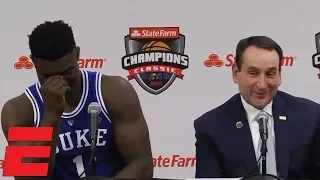 Zion Williamson, R.J. Barrett and Coach K talk huge win vs. Kentucky | CBB Sound