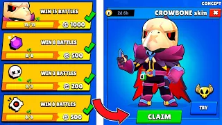 ✅ I Got CROWBONE SKIN! 🎁 SPECIAL QUEST REWARDS + Box Opening - Brawl Stars