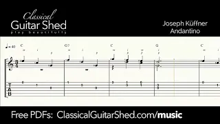 Kuffner: Andantino - Free Classical Guitar Sheet Music