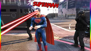 SUPERMAN helps SWAT WITH HIS SUPERPOWERS in GTA 5 SUPERHERO ROLEPLAY