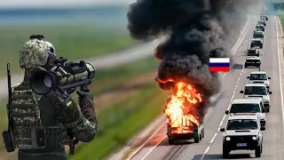 HIGHWAY TO HELL: Russian Massive Tank Convoy was Raped in Ukraine Avdivka