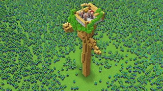 VILLAGERS built a TREE HOUSE to protect FROM The Zombie Apocalypse in Minecraft