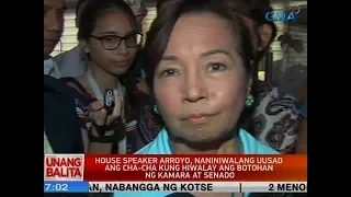 House Speaker Arroyo, naniniwalang uusad ang Cha-Cha kung hiwalay ang botohan ng Kamara at Senado