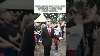 guy looks out of place wearing a suit a festival,until the beat drops #rave #festival #beats #drops