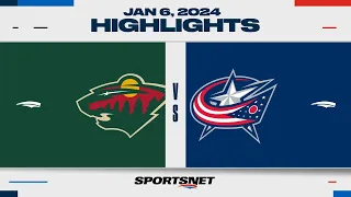 NHL Highlights | Wild vs. Blue Jackets - January 6, 2024