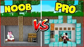 THỬ THÁCH CHO CĂN HẦM BÍ MẬT CỦA NOOB ĐẤU VỚI CĂN HẦM BÍ MẬT CỦA PRO MINECRAFT | Thử Thách RedhoodVN