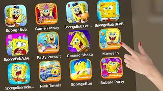 Spongebob Krusty Cook-Off,Game Frenzy,Battle for Bikini Bottom,Adventures in a Jam,Patty Pursuit