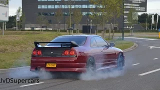 500HP Nissan R33 GTST - DRIFTS, HUGE Burnouts, Revs & Turbo Sounds!