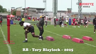 Tory Blaylock runs hard at Ohio State football camp