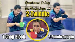 How to make 1 Chop Block + Twiddle + 1 Backhand Punch (Topspin) like Manika Batra |  world class