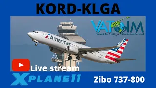 Xplane-11 American 737-800 KORD-KLGA Express Way Visual Vatsim