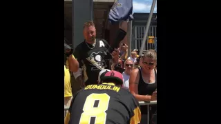 Towards the end of The Pittsburgh Penguins 2016 Stanley Cup Victory Parade featuring Brian Dumoulin