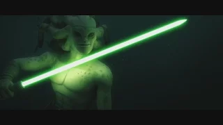Star Wars: The Clone Wars - Ahsoka & Kit Fisto vs. Aqua droids & Riff Tamson [1080p]