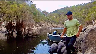 Boat Camping An Australian Alpine Lake.. Trout Fishing Adventure..