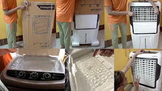 Crompton Optimus 100 ltr Desert Air Cooler Unboxing Review Setup & Test | Honest and in depth review