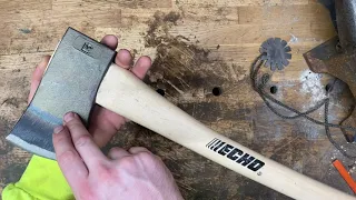 Busting up a brand new Council Tool boys axe, and using Arkansas Stones