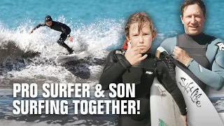 Pro Surfer & Son SURFING TOGETHER! feat. Tim Curran