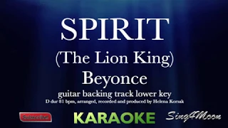Spirit (The Lion King) guitar karaoke Instrumental Beyonce lower key