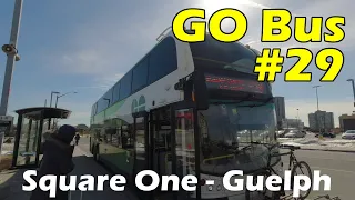 [4K] GO Transit Route 29 Bus Ride from Square One to Guelph Downtown (Duration 1h 15min)