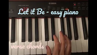 Let it Be piano chords (C, G, Am, F) easy piano chords