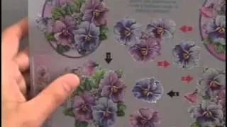 Pansies Metallic 3-D Paper Tole Sheet by Ecstasy Crafts