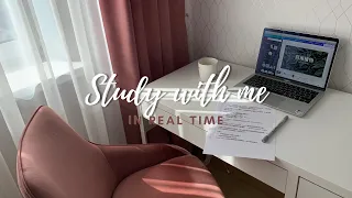 1 HOUR STUDY WITH ME in real time // Учись со мной в реальном времени (with music) 💻