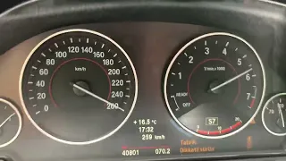 BMW F30 328İ STAGE1 0-200 KM/H uphill TOP SPEED