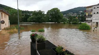 Überschwemmug in Bollendorf-Pont an der Sauer