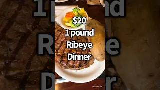 $20 Ribeye dinner in Vegas #shortstravel #shortsfood #shorts