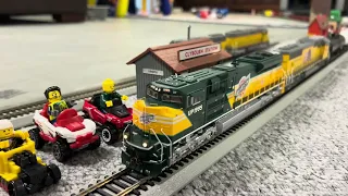 Union Pacific Locomotives. UP1995 & unit 2442 team up to move freight.Athearn Genesis Locomotives!