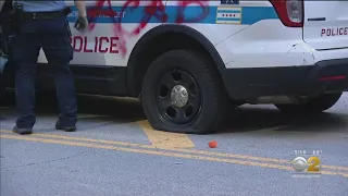 Squad Cars Vandalized During Chicago George Floyd Protests