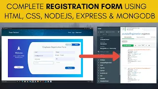 🔴 Complete Registration Form using HTML, CSS, Node JS, Express, and MongoDB in Hindi in 2022