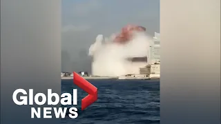 Beirut explosion: Diver captures moment of blast as seen from the water