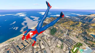 GTA 5 SPIDERMAN RAGDOLLS |  GTA V SPIDERMAN Ragdolls 4k Compilations funny moments jumps/fails ep17