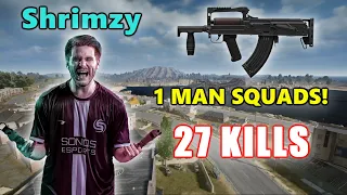 Soniqs Shrimzy - 27 KILLS - 1 MAN SQUADS! - GROZA - PUBG