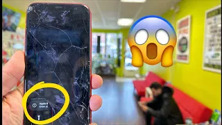 TEENAGE GIRL DESTROYED HER IPHONE ,DAD HAD TO FIX IT 😱 #apple #iphone