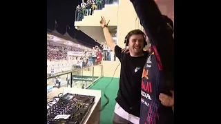 Max Verstappen celebrates with DJ Martin Garrix...