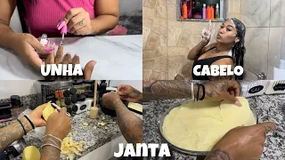 FIZ AS UNHAS + LAVEI O CABELO | FIZ JANTA