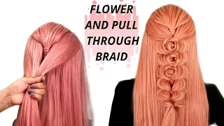 Flower and pull through braid/ new braids /new hairstyles