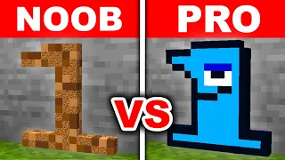 Minecraft NOOB vs PRO: Tiny NUMBER LORE Build Challenge